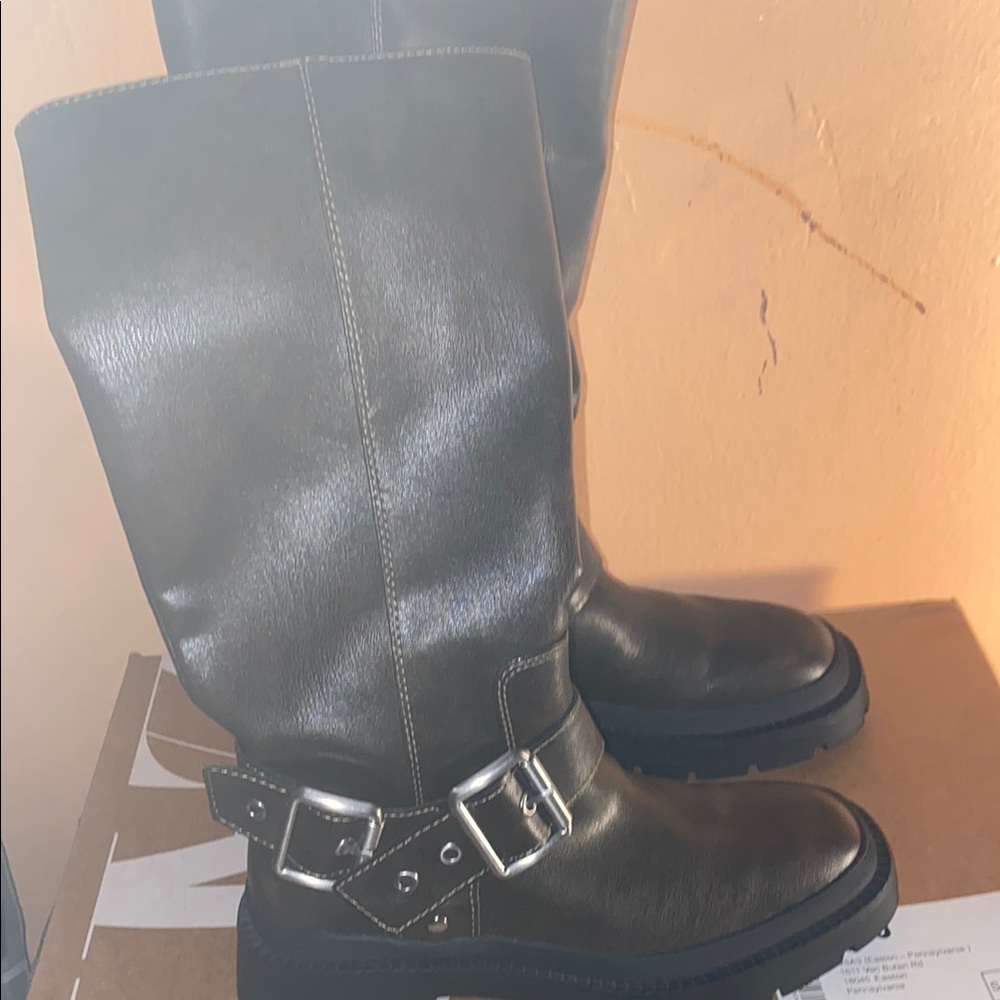 Zara Black Combat & Moto Boots